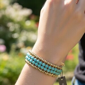 Chico’s Turquoise Beaded Statement Bracelet